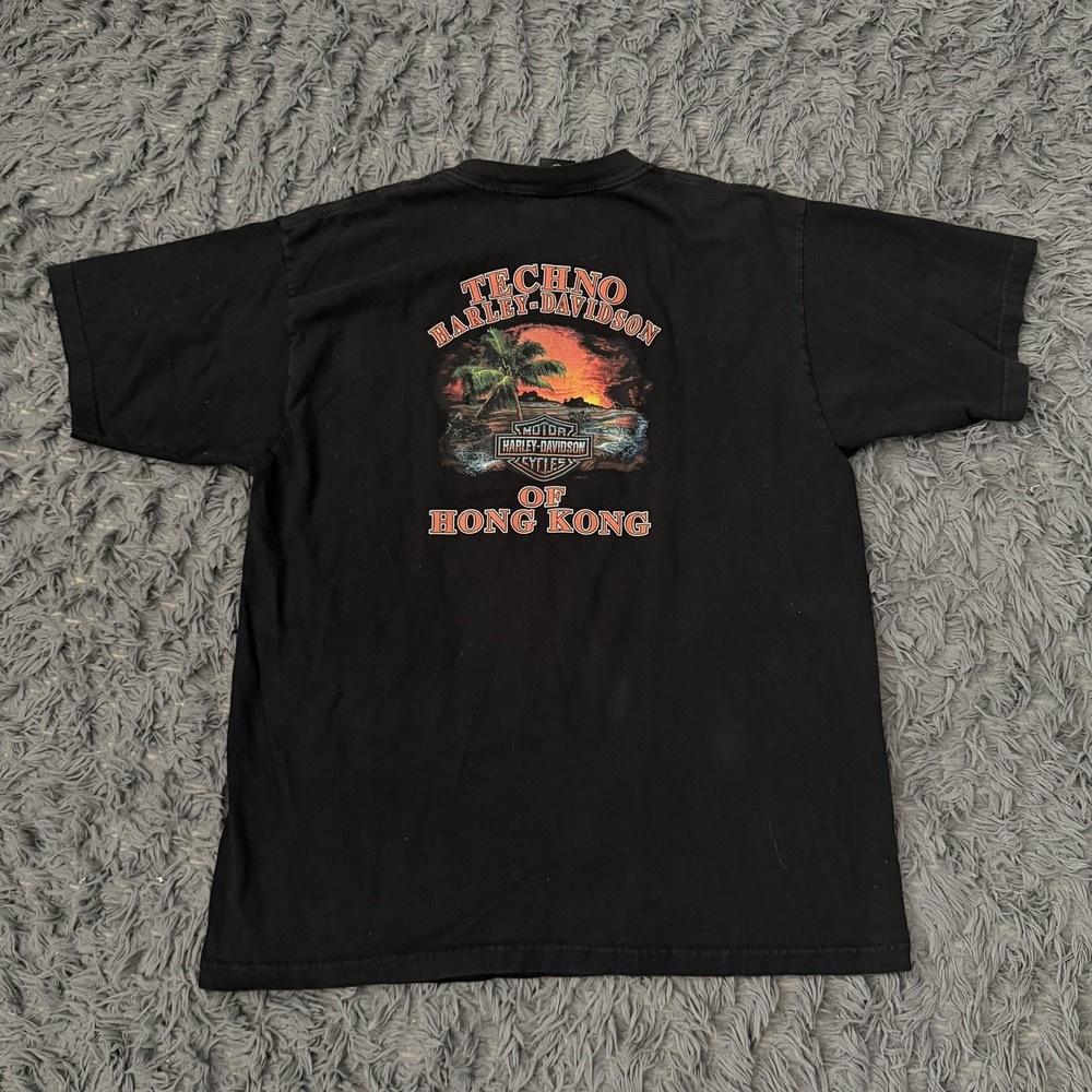 Vintage Harley Davidson Techno Hong Kong Shirt Men's Size 2xl Biker Motorcycle - Picture 2 of 4